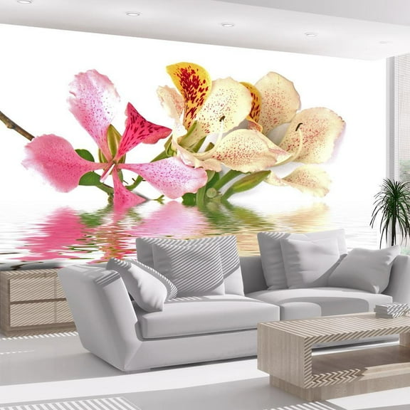 Tiptophomedecor Floral Wallpaper Wall Mural - Tropical Flowers - Orchid Tree Bauhinia