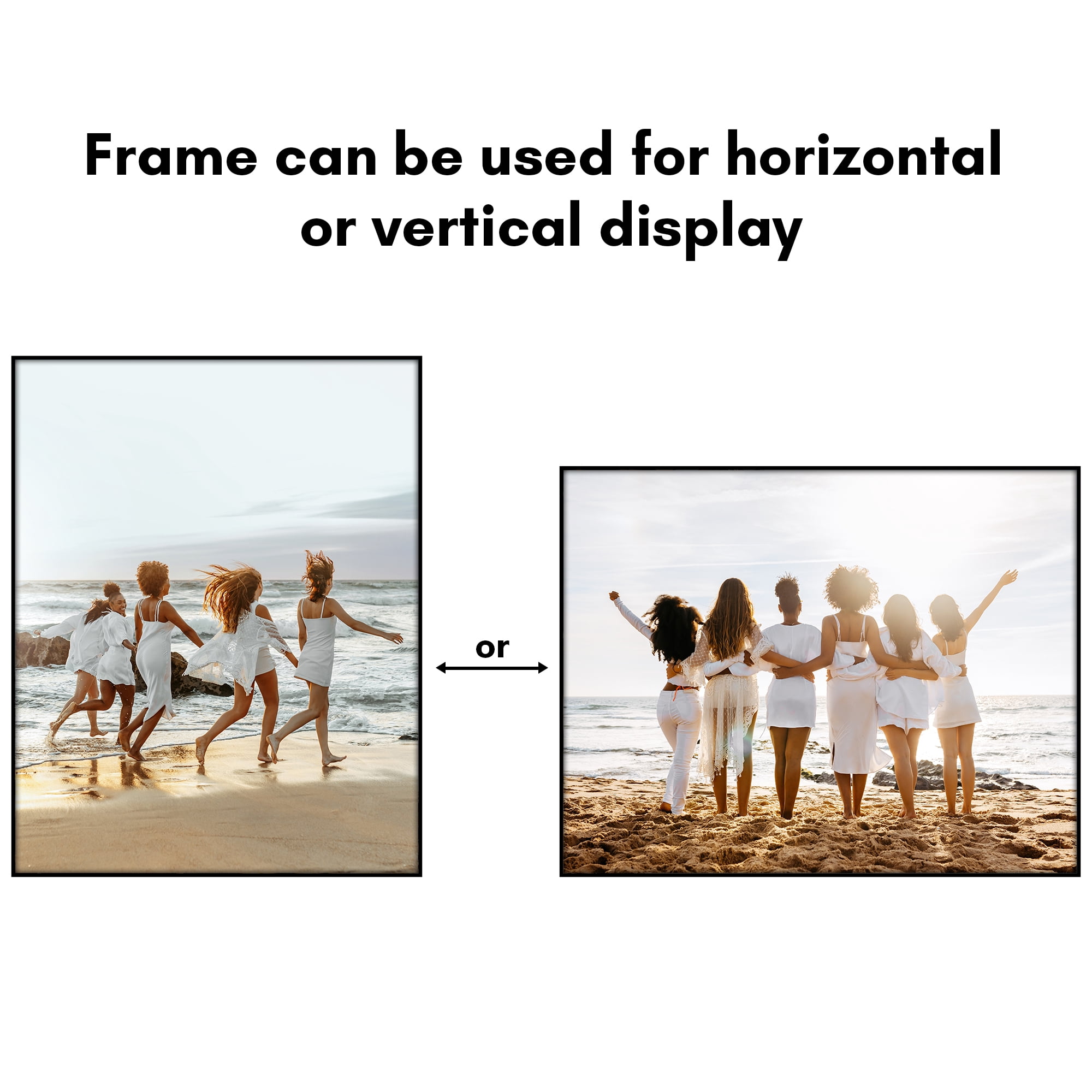 Americanflat 11x14 Front Loading Picture Frame with Shatter-Resistant Glass 3 Pack Metropolitan Photo - Black