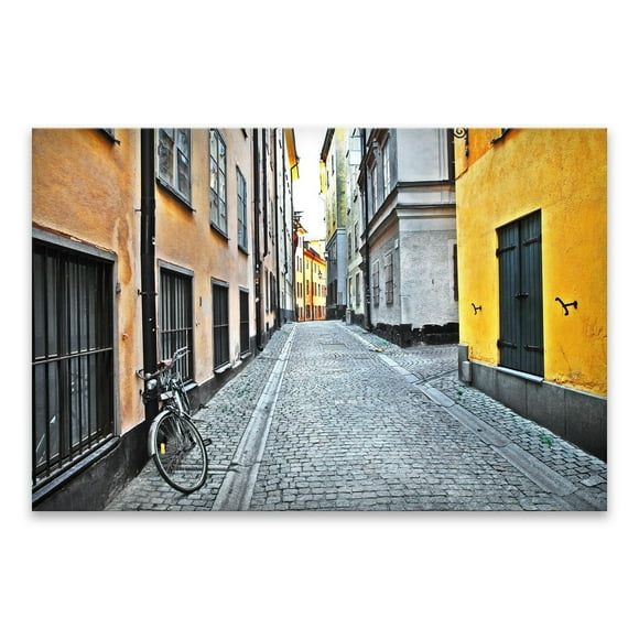 Artissimo Designs Streets Of Old Town - Stockholm - Toile Enduite Ornée De Revêtements - 36W x 24H x 1.25D