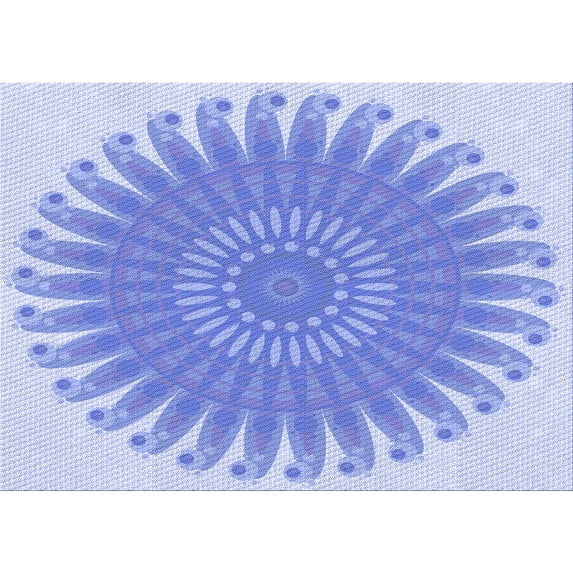 Ahgly Company Machine Washable Indoor Rectangle Transitional Light Slate Blue Area Rugs, 5' x 8'