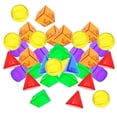 thumbnail image 3 of 100 bloques geométricos sólidos con formas geométricas para niños. Desarrolla tus habilidades geométricas desde temprana edad. Bloques translúcidos 3D, 3 of 8