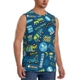 thumbnail image 2 of Balery Machinery Road Construction Men's Sleeveless Muscle Shirts Workout Tank Top, Moisture Wicking, Odor Protection-X-Large, 2 of 8