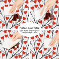 thumbnail image 5 of Round Tablecloth with Elastic Edged Valentine''s Love Hearts Tree Fitted Table Cover Wipeable for Tables up to 40-44 inch Diameter, 5 of 6