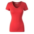 thumbnail image 3 of MixMatchy Women's Basic Solid Multi Colors Fitted Short Sleeve T-Shirt [S-3XL], 3 of 5