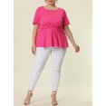 thumbnail image 2 of Top peplum delantero con nudo retorcido de mancorpamujer de talgrande Rosado XL, 2 of 5