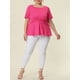 thumbnail image 2 of Top peplum delantero con nudo retorcido de mancorpamujer de talgrande Rosado XL, 2 of 5