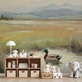 thumbnail image 7 of Wallpaper Vintage Mallard Duck Countryside Wildlife Nature Pond Peel and Stick Wall Murals 69"H x 96"W Removable PVC Wall Paper Self-Adhesive Wall Paintings Art Decor for Bedroom Living Room, 7 of 7