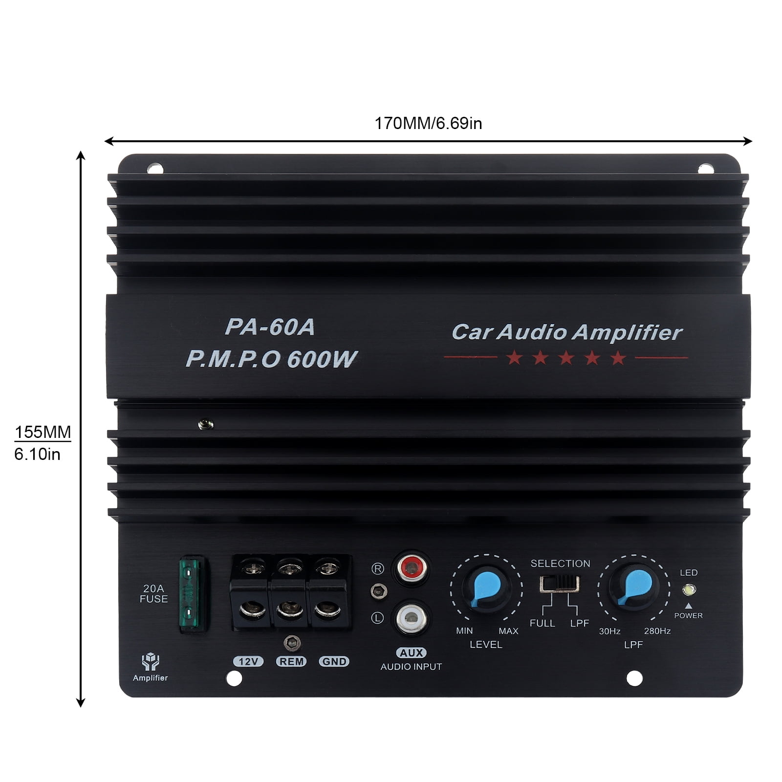 12V 600W Subwoofer Board Bass Module High Power Mono Channel Car Audio Amplifier Board, Powerful Bass Car Audio High Power Amplifier Amp Board