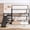 Black MDF Metal Twin, variant on LHSHID Twin Metal House Bunk Bed with Storage Stairs, Slide and Safety Rails, Pink