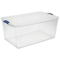 thumbnail image 3 of Sterilite 105 Quart Latch Box, Clear Plastic Storage Bin with Clear Lid, Blue, 4 Count, 3 of 8