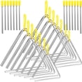 thumbnail image 1 of 14 Pcs Triangle Percussion Instrument Set 4 5 6 7 8 9 10 Inch Triangle Musical Instrument with Striker Steel Hand Triangles for K, 1 of 7