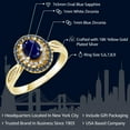 thumbnail image 2 of Gem Stone King Blue Sapphire 18K Yellow Gold Plated Silver Engagement Ring for Women (1.62 Cttw, Oval 7X5MM, Gemstone Birthstone, Available in Size 5, 6, 7, 8, 9), 2 of 7