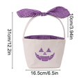 thumbnail image 7 of Sahpxhe Halloween Basket Handheld Bow Embroidered Candy Bag Gift Bags,Pumpkin Ghost Bucket Tote for Trick-Or-Treat,Party Decor and Storage,12.2x6.50in Purple, 7 of 7