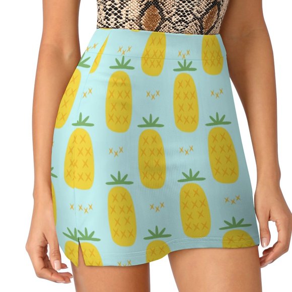 Cute Pineapple Pattern Korean Fashion Skirt Summer Skirts For Women Light Proof Trouser Skirt Wallpaper Geometric Scandinavian