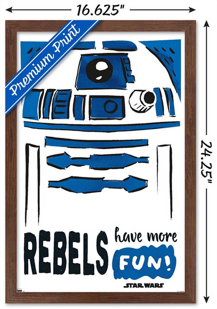 Star Wars: Saga - R2-D2 Fun Wall Poster, 14.725" x 22.375", Framed