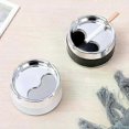 thumbnail image 4 of Stainless Steel Round Windproof Ashtray with 360 Rotating Lid for Home Office Living Room Decoration Men Sealing Ashtrays 9*5cm, 4 of 5