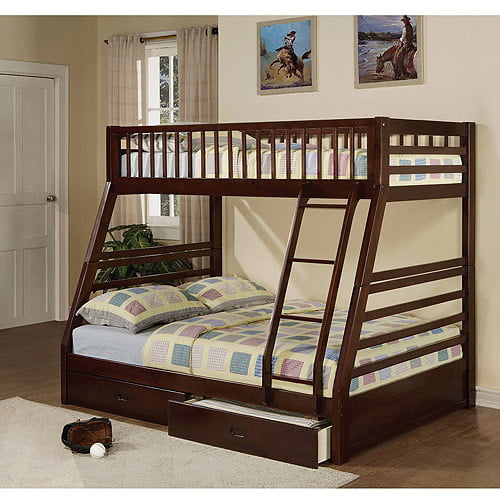 Jason Twin Over Full Wood Bunk Bed, Espresso Twin Over Twin Bunk Bed
