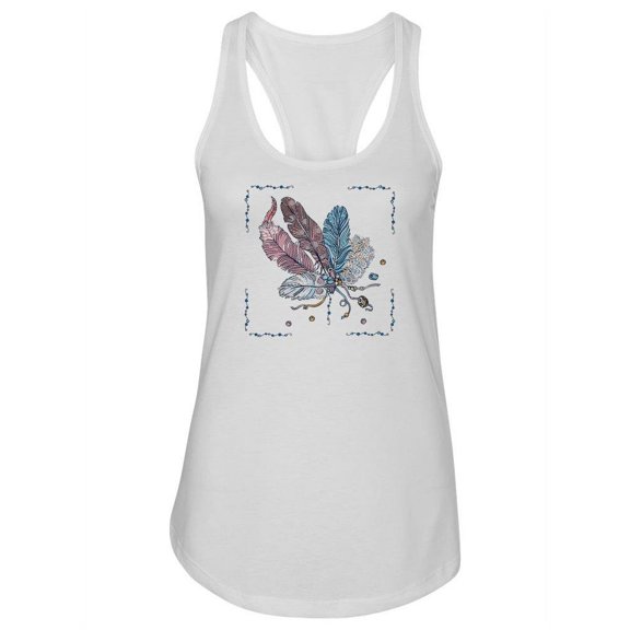 Feathers And Beads Tank Women -Image by Shutterstock, Female x-Small
