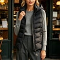 thumbnail image 2 of LUVDA Hooded Puffer Vest for Women - Lightweight Sleeveless Warm Jacket with Zipper and Pockets for Casual Fall Winter Layering, 2 of 7