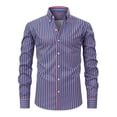 thumbnail image 2 of LIIPEE Stripes Graphic Dress Shirt For Men Long Sleeve Turn Down Collar Button Up Shirts Male Comfortable Formal Business Tops,S, 2 of 9