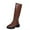 Brown, variant on jsaierl Women's Knee-High Go-Go Boots Chunky Block Heel Zipper Boot Thick Soled Rain Shoes