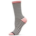 thumbnail image 4 of MeMoi Colorful Stripes Bamboo Blend Crew Socks - Womens - Female, 9-11, Winter White, 4 of 8