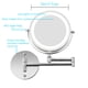 thumbnail image 3 of Espejo de maquillaje de pared, espejo de tocador con iluminación LED de doble cara y aumento de 10x para baño, giratorio 360°, recargable por USB y con brazo extensible de 18 cm, cromado., 3 of 8