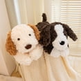thumbnail image 5 of Adorable Lying Dog Plush Toy Cute Brown White Puppy Doll Soft Stuffed Animal Hug Plush Throw Pillow, 5 of 8