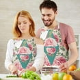 thumbnail image 3 of Pioneer Flower Floral Print Pattern Apron-Garden Aprons for Women with Pockets-Cotton Linen Waterproof Kitchen Cooking Gardening Aprons Adjustable for Kitchen,Cooking,BBQ and Salon 33x27 Inch, 3 of 7