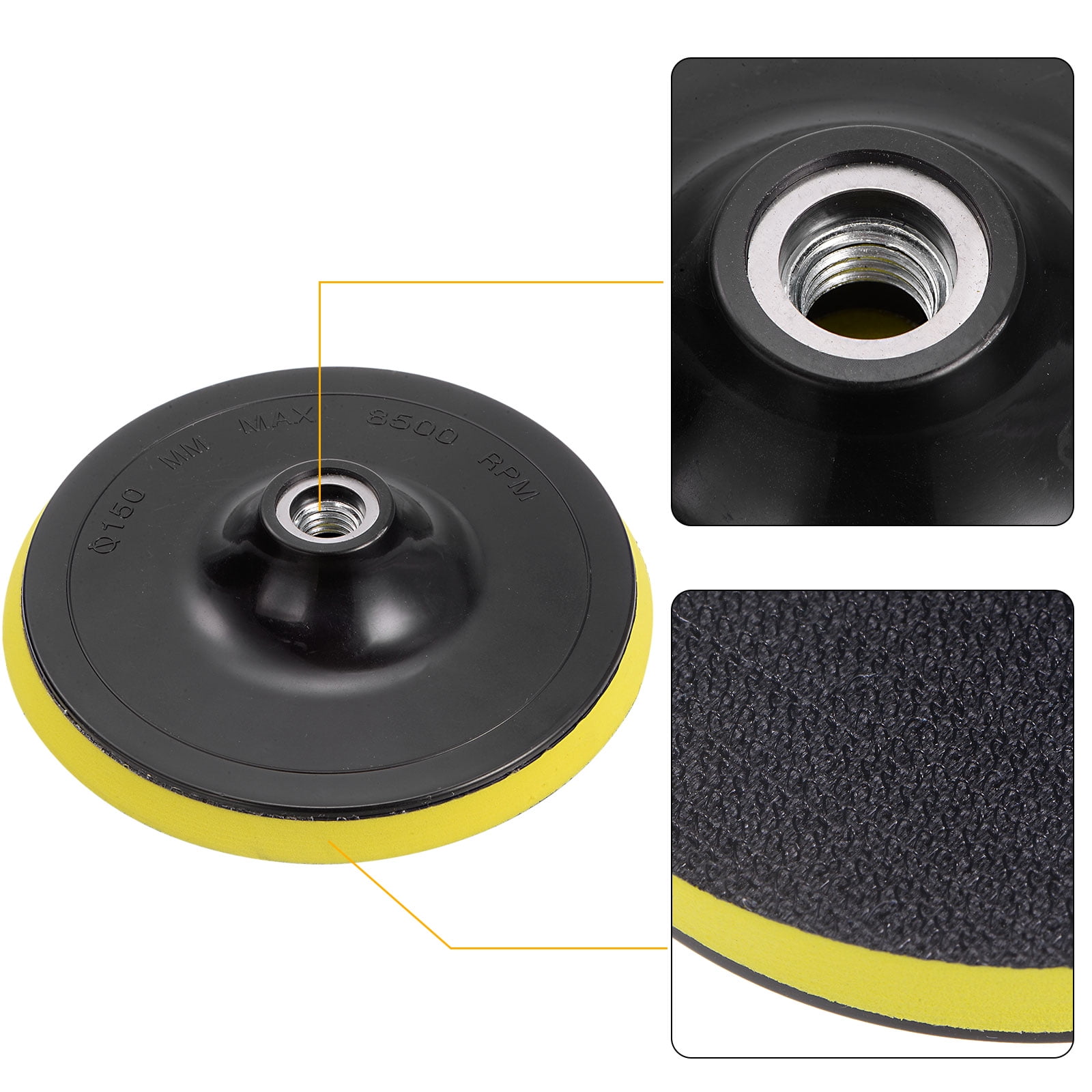 Uxcell 6 Inch Wool Buffing Pad Set Buffing Wheel Kit with M14 Drill Adapter for Orbital Polisher Buffer 1 Set