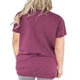 thumbnail image 4 of LANREMON Casual Plus Size Tunics Tops for Womens Short Sleeve Round Neck Tshirts shirt for Women with Pockets Red 20 Plus, 4 of 5