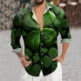 thumbnail image 2 of Hfolob Men's Shirt Mens St. Patrick's Day Print Button Lapel Long Sleeve Shirt Top Stylish, 2 of 4
