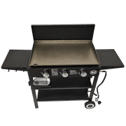 Griller's Choice Outdoor Griddle Grill Propane Flat Top - Hood Included, Large Flat Top Grill, 2-in-1 Portable, Paper Towel Holder