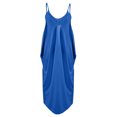 thumbnail image 3 of Bigersell Hawaiian Dresses for Women Fashion Knot Strap Shirred Back Solid Boho Sleeveless Slip Dress Women T-Shirt Dress Style 19403, Female Maxi Dresses Blue XL, 3 of 5