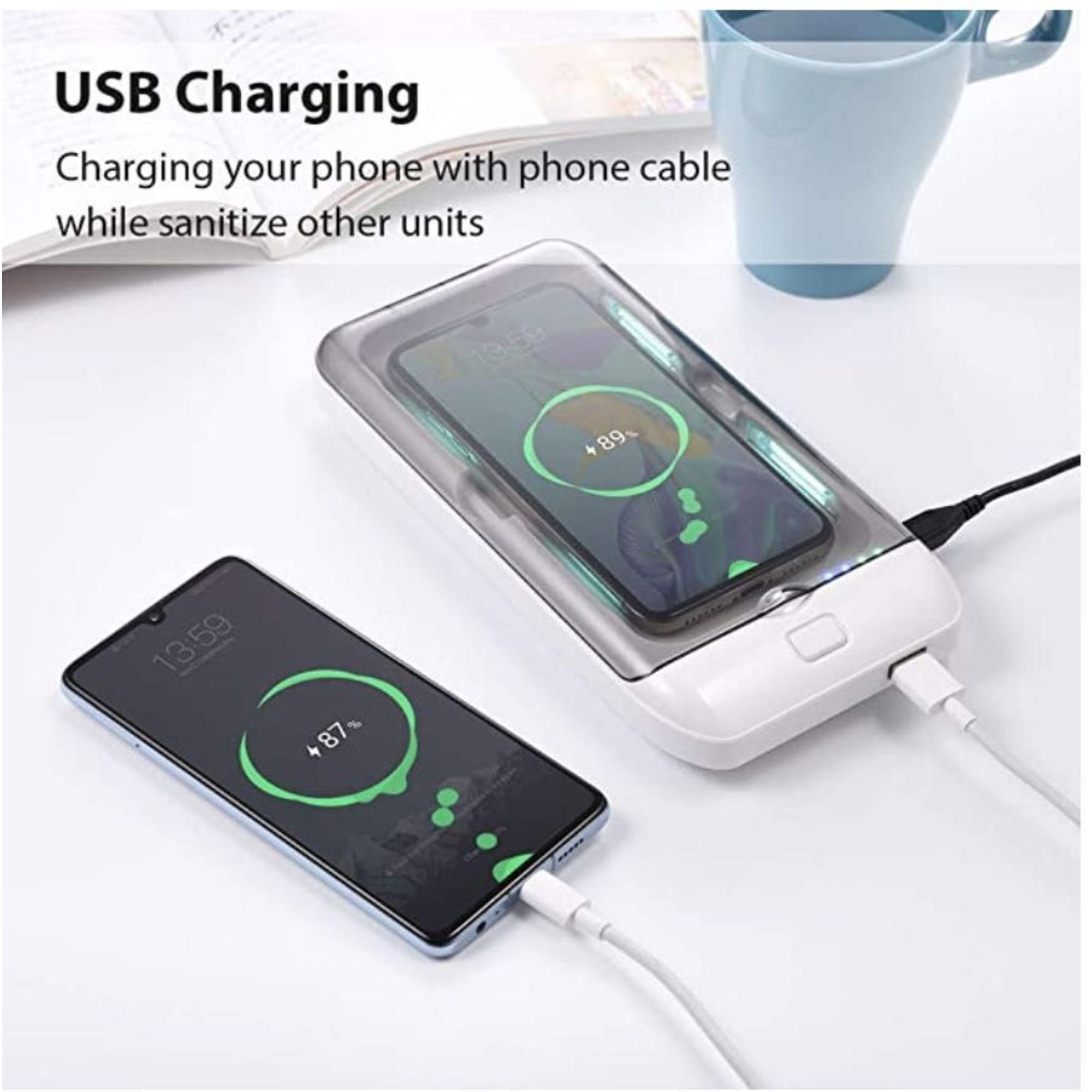 HIMCEN Deep Ultra Violet Light Sterilizing Power Bank with built-in 5A Battery - Wireless Charging & Sterilizing Functions