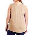 thumbnail image 6 of Fartey Women's Plus Size Tank Tops Loose Casual Scoop Neck Sleeveless Shirts Fashion Summer Solid Color Camis Top Soft Stretch Yoga Camisoles Beige XXXXL, 6 of 8