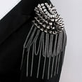 thumbnail image 6 of Delicate Men Women Classical Rivet Long Chain Punk Tassel Epaulette Shoulder Jewelry Brooch Clothing Accessories GOLD STYLE 1, 6 of 8