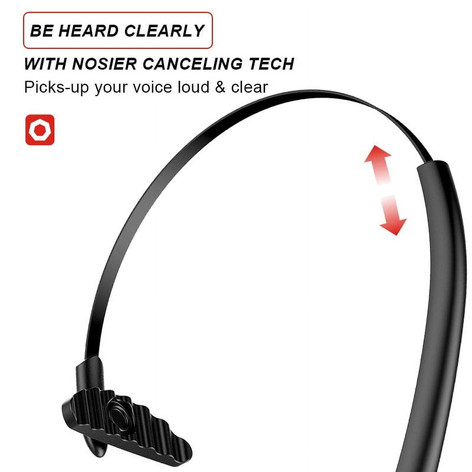 Mpow Professional Head-mounted Headphones Trucker Bluetooth Headset with Noise Cancelling Microphone for Skype Office