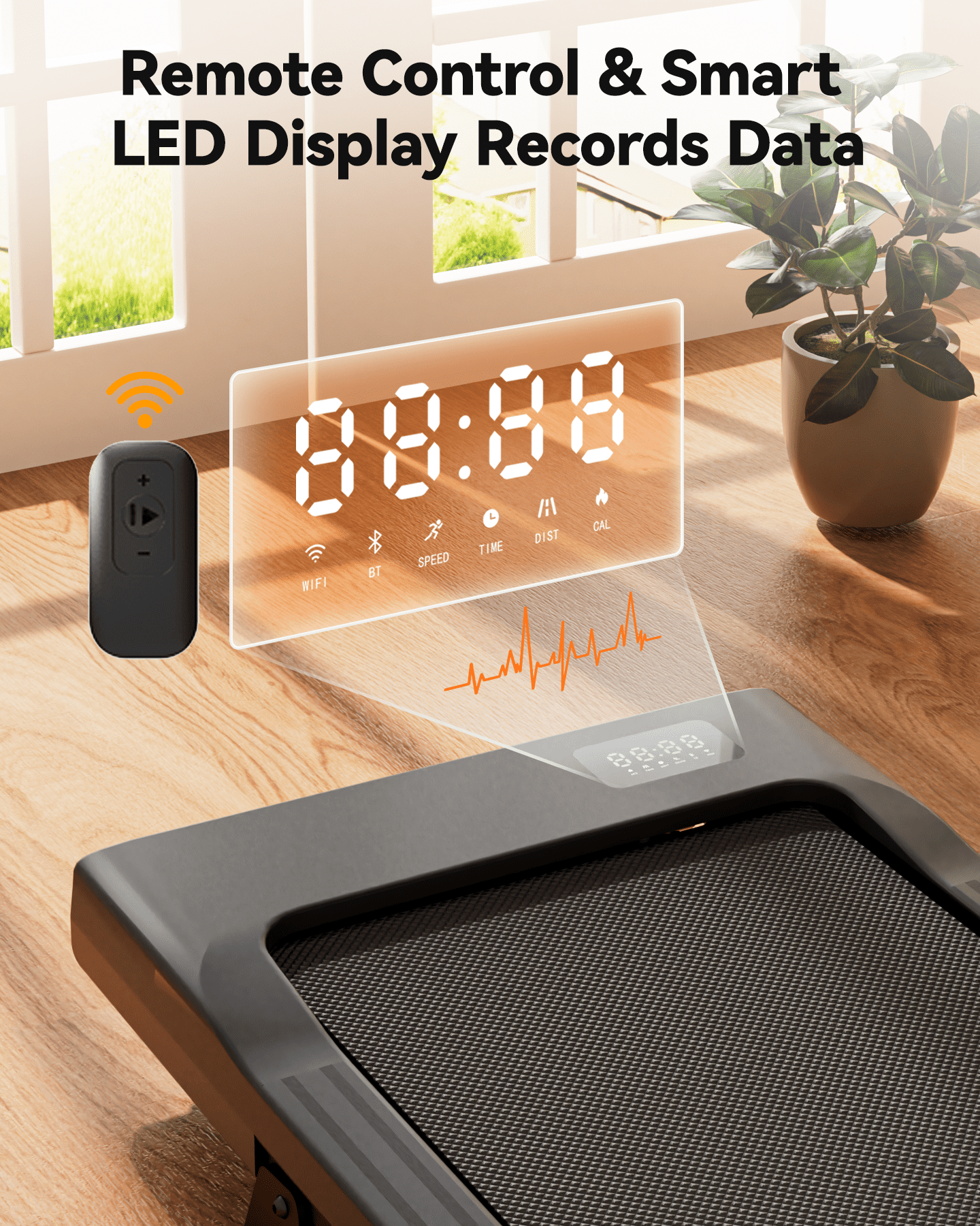 SSPHPPLIE Walking Pad 300lb, 6% Incline Under Desk Treadmill with Remote Control 2 in 1 Portable Walking Pad Treadmill for Home/Office(Black)