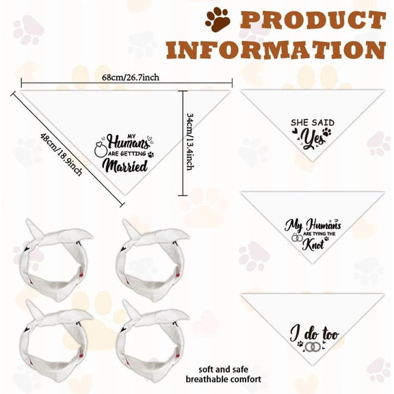 1 set 4pcs 4 styles Polyester Pet Bandana Triangle Word 680x480mm 1pc/style