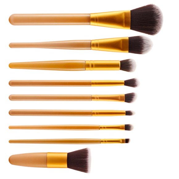 Kit de Brochas de Maquillaje Profesional de 9 Piezas Perfecl Oro