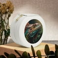thumbnail image 6 of Yiaed Realistic Colorful Chameleon Print Travel Jewelry Case Bridesmaid Gift Boxes Jewelry Travel Organizer Small Round Jewelry Box Mini Storage-White, 6 of 7