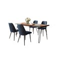thumbnail image 3 of Jofran Nature's Edge Five Piece Solid Acacia Dining Set with Upholstered Mid-Century Modern Chairs, 3 of 9
