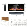 thumbnail image 4 of Royard Oaktree 36 Inch Wall Mounted and Recessed Electric Fireplace with Remote Control, 1400W Ultra Thin Wall Fireplace Heater with Timer, 16 Flame Colors, Adjustable Temperature, Crystal Stone, 4 of 8