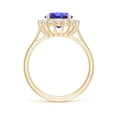 thumbnail image 2 of Angara Natural 2.9 Ct. Tanzanite with Diamond Halo Ring in 14K Yellow Gold for Women (Ring Size: 12), 2 of 9