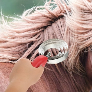 GOOHOCHY 2pcs Horse And Livestock Grooming Comb Metal Curry Comb For Horses Comfortable Grip Livestock Brush With Stimulating Bristle Design