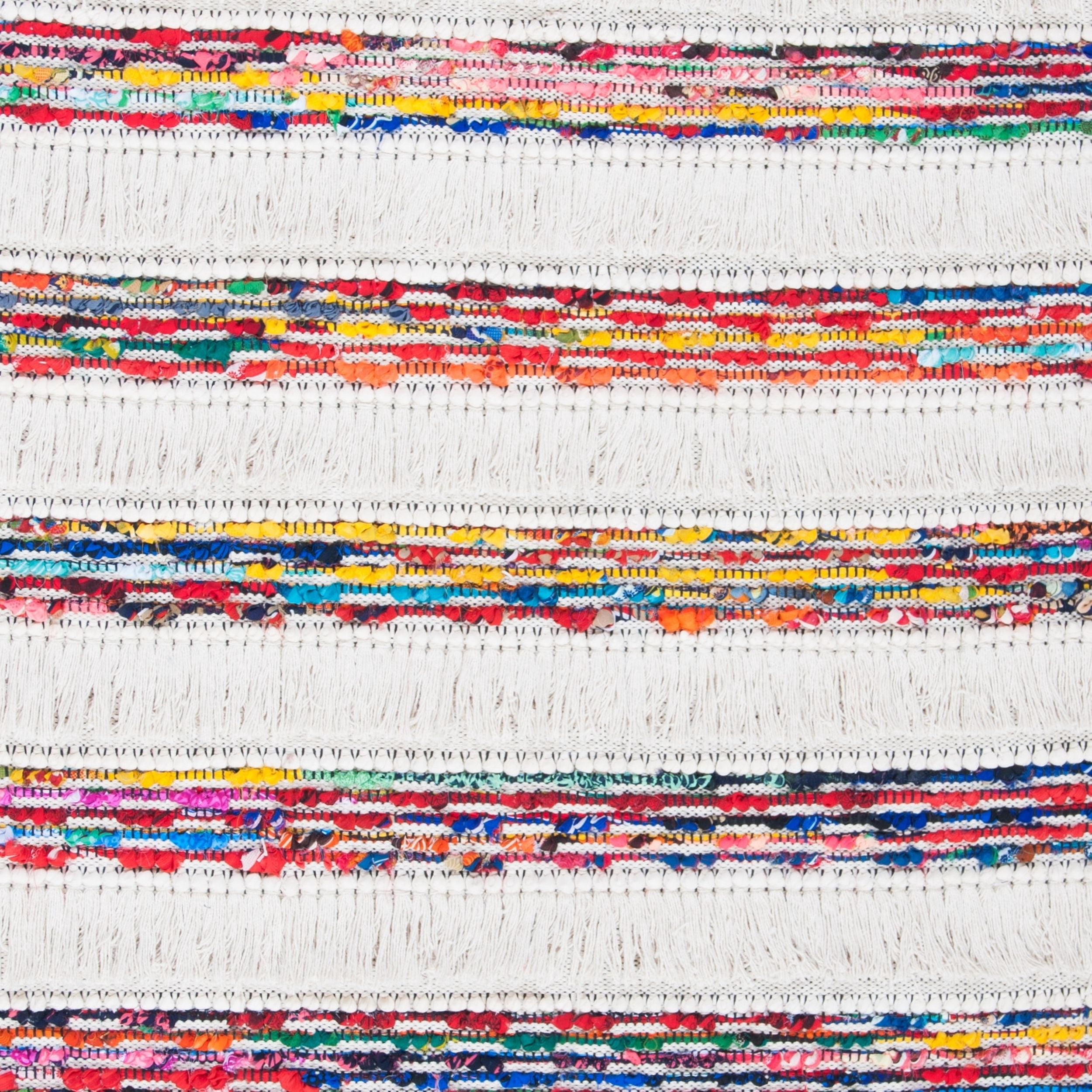 SAFAVIEH Natura Wilson Southwestern Striped Area Rug, Ivory/Red, 5' x 8'