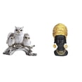 thumbnail image 1 of Figuras de búho de resina, estatua de mujer africana, artesanía de animales, adorno, escultura delicada, decoración artística, ideal para regalar en c, 1 of 8