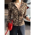 thumbnail image 6 of Women's Leopard-Print Zip-Up Long Sleeve Fitness Jacket, 6 of 7