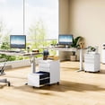thumbnail image 2 of White Filing Cabinet 3 Drawers on Wheels Under Desk, Metal Rolling File Cabinet with Lock for Home Office, Small Mobile File Cabinet for Letter Legal File Folders, Un-Assembled, 2 of 9